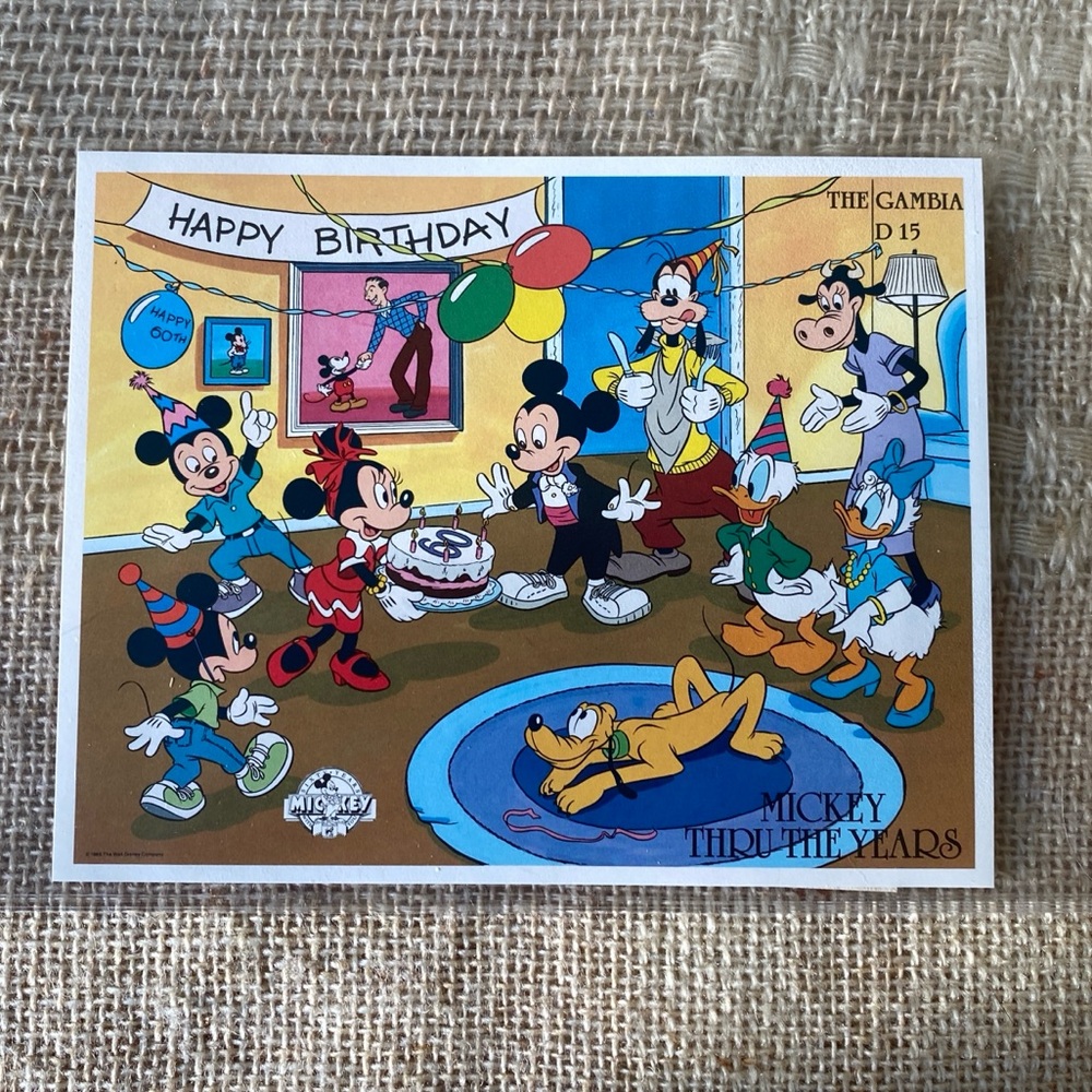 Mickey through the years 1989 The Gambia postage stamp sheet